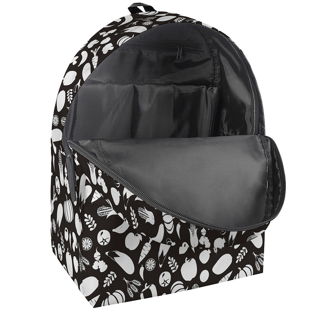 Blue And White Vegan Pattern Print Backpack