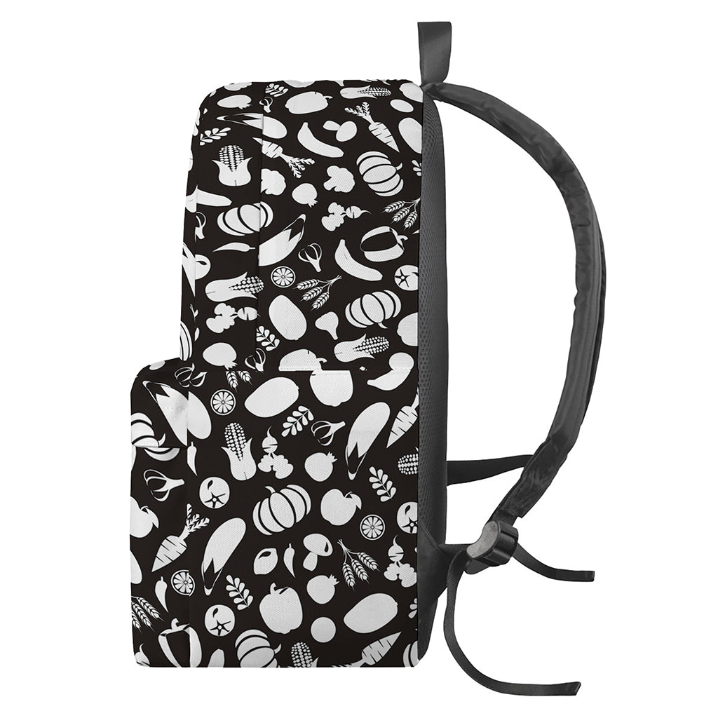 Blue And White Vegan Pattern Print Backpack