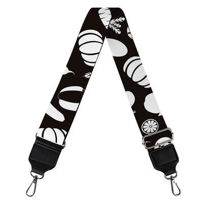 Blue And White Vegan Pattern Print Bag Strap