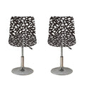 Blue And White Vegan Pattern Print Bar Stool Covers