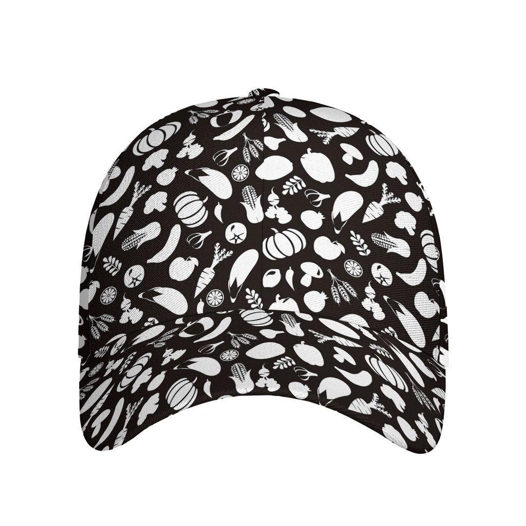 Blue And White Vegan Pattern Print Baseball Cap