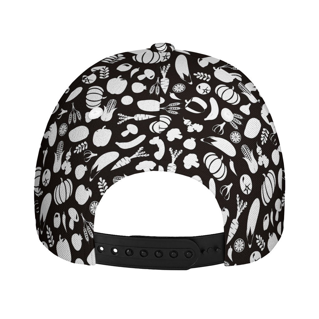 Blue And White Vegan Pattern Print Baseball Cap