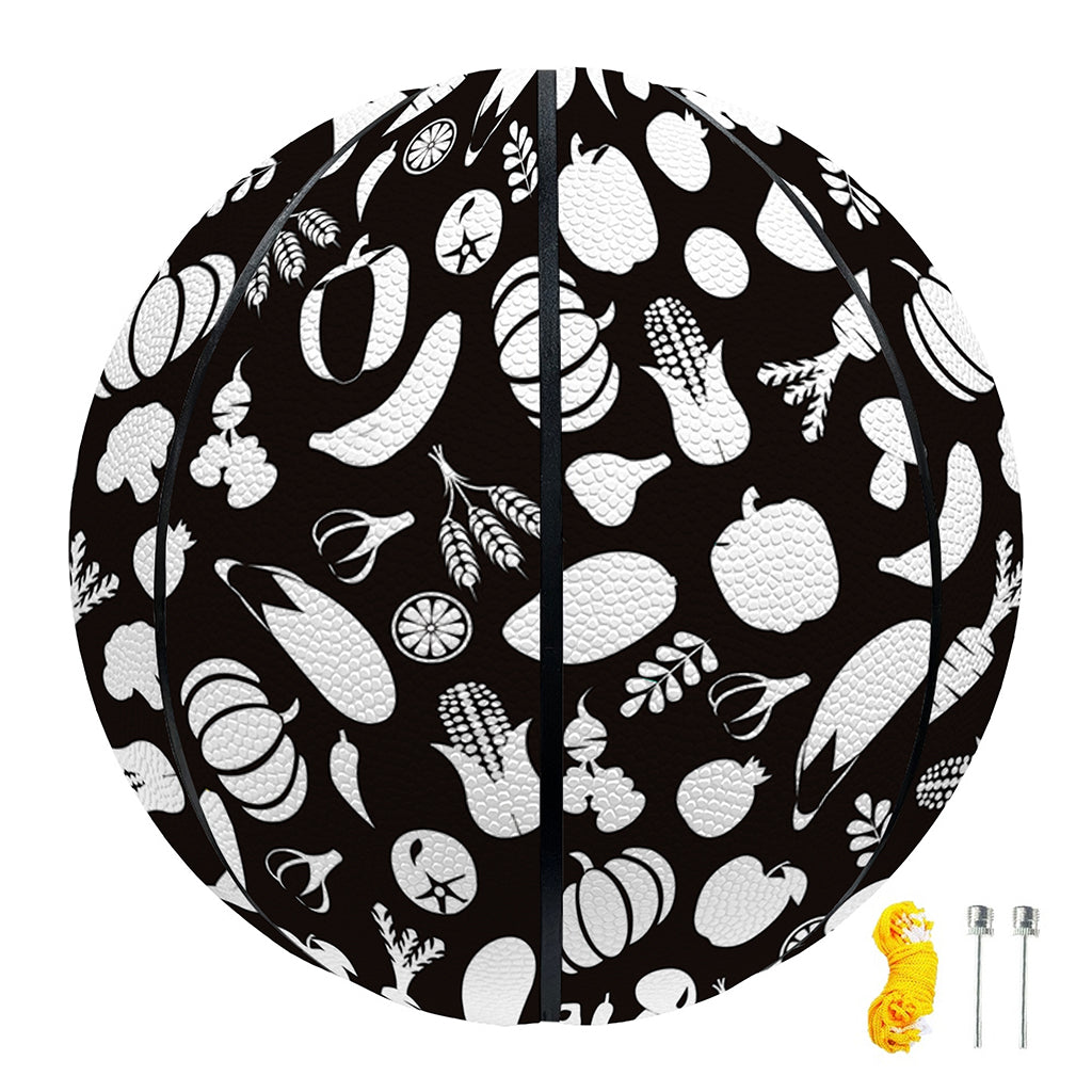 Blue And White Vegan Pattern Print Basketball