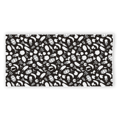 Blue And White Vegan Pattern Print Beach Towel