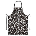 Blue And White Vegan Pattern Print Bib Apron With Pocket