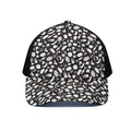 Blue And White Vegan Pattern Print Black Mesh Trucker Hat