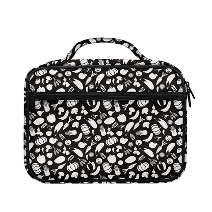 Blue And White Vegan Pattern Print Briefcase Bible Bag