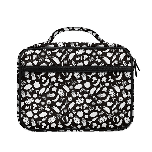 Blue And White Vegan Pattern Print Briefcase Bible Bag