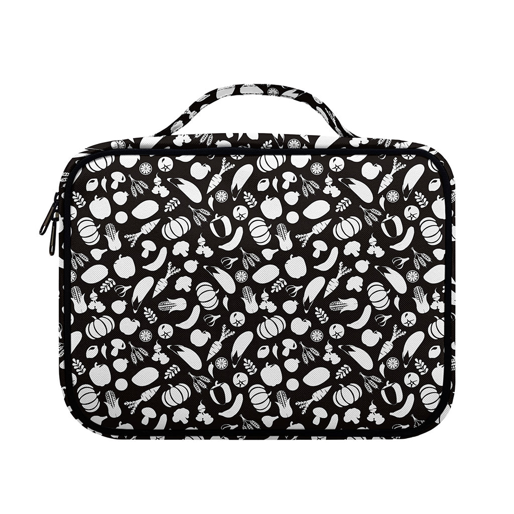 Blue And White Vegan Pattern Print Briefcase Bible Bag