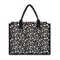 Blue And White Vegan Pattern Print Canvas Tote Bag