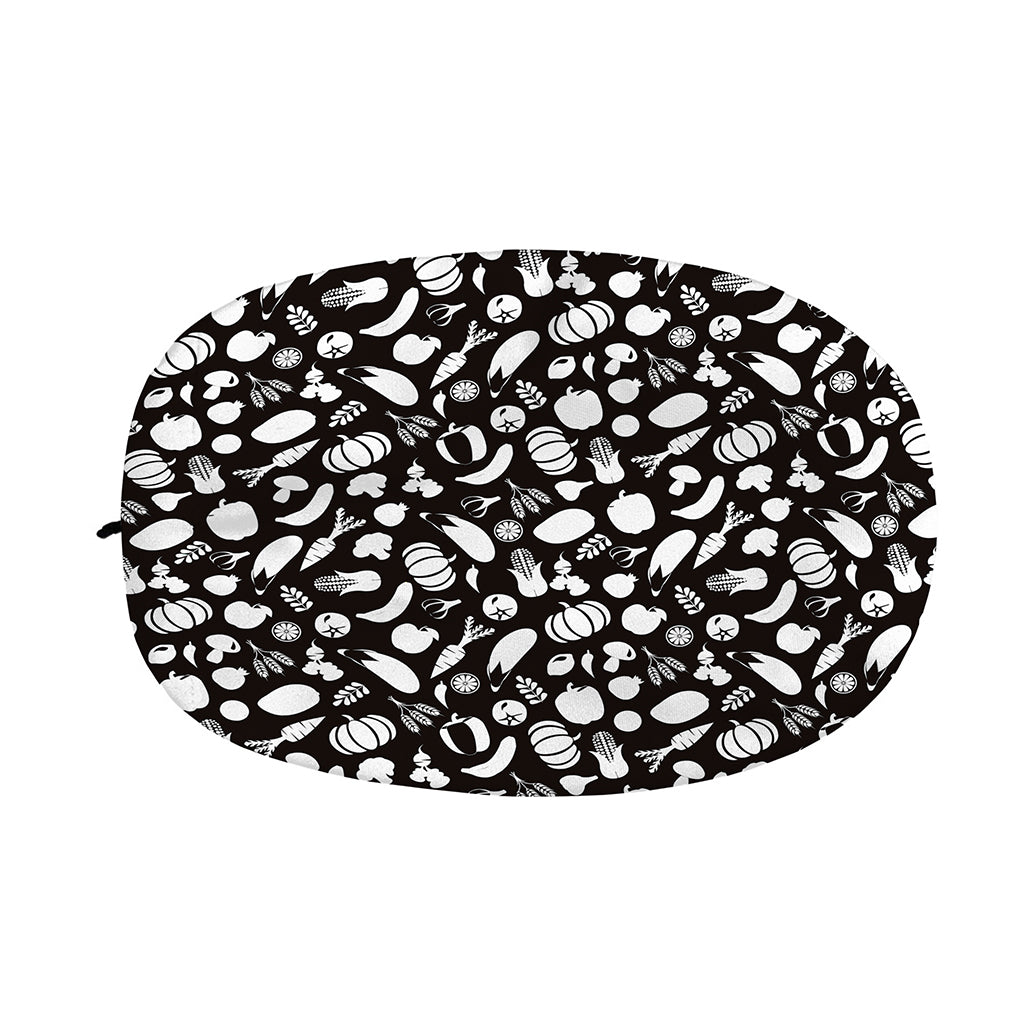 Blue And White Vegan Pattern Print Car Side Mirror Covers
