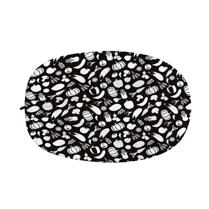 Blue And White Vegan Pattern Print Car Side Mirror Covers