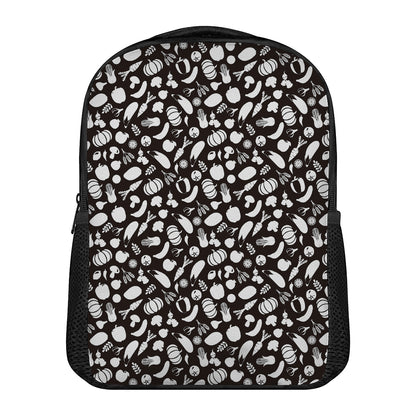 Blue And White Vegan Pattern Print Casual Backpack