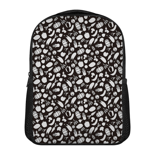 Blue And White Vegan Pattern Print Casual Backpack