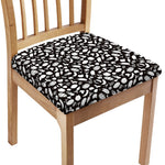 Blue And White Vegan Pattern Print Chair Cushion Cover