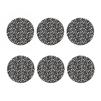 Blue And White Vegan Pattern Print Coaster Set