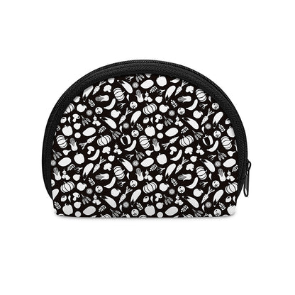 Blue And White Vegan Pattern Print Coin Purse