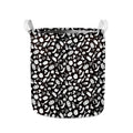 Blue And White Vegan Pattern Print Collapsible Laundry Basket