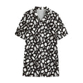 Blue And White Vegan Pattern Print Cotton Hawaiian Shirt