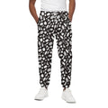 Blue And White Vegan Pattern Print Cotton Sweatpants