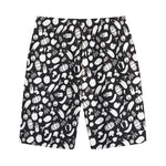 Blue And White Vegan Pattern Print Cotton Shorts