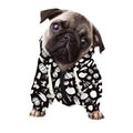 Blue And White Vegan Pattern Print Dog Zip Up Hoodie