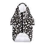 Blue And White Vegan Pattern Print Dog Zip Up Hoodie