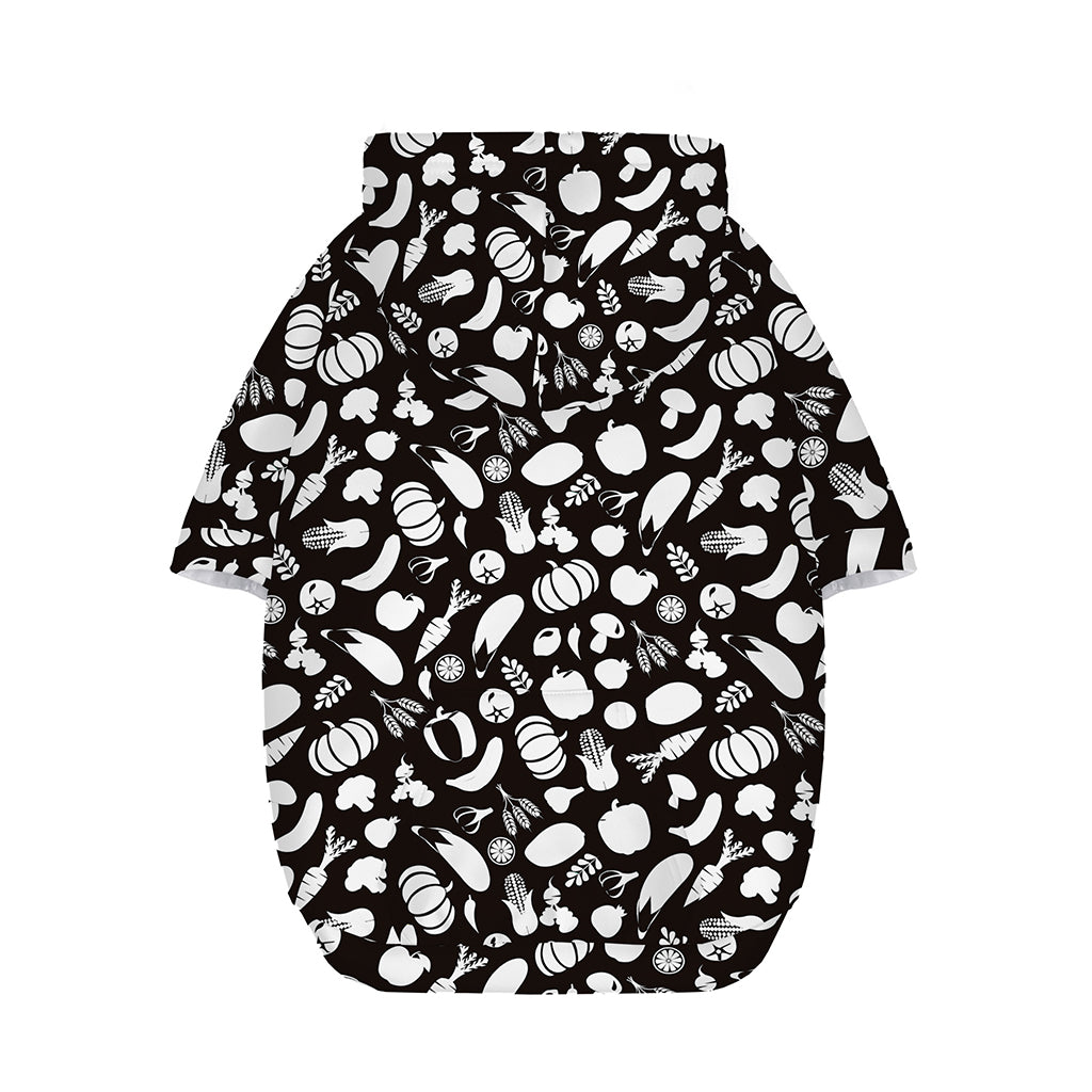 Blue And White Vegan Pattern Print Dog Zip Up Hoodie