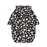 Blue And White Vegan Pattern Print Dog Zip Up Hoodie