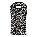 Blue And White Vegan Pattern Print Double Neoprene Wine Tote