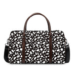 Blue And White Vegan Pattern Print Duffle Bag