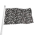 Blue And White Vegan Pattern Print Flag