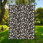 Blue And White Vegan Pattern Print Garden Flag