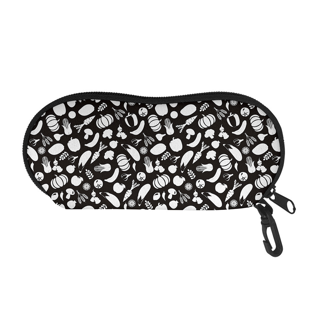 Blue And White Vegan Pattern Print Glasses Case
