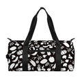 Blue And White Vegan Pattern Print Gym Bag