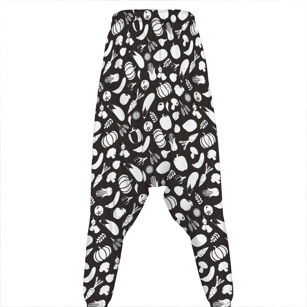 Blue And White Vegan Pattern Print Hammer Pants
