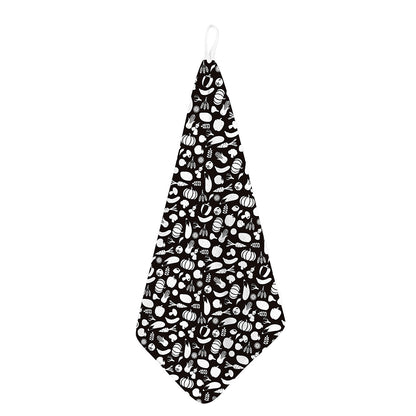 Blue And White Vegan Pattern Print Hand Towel