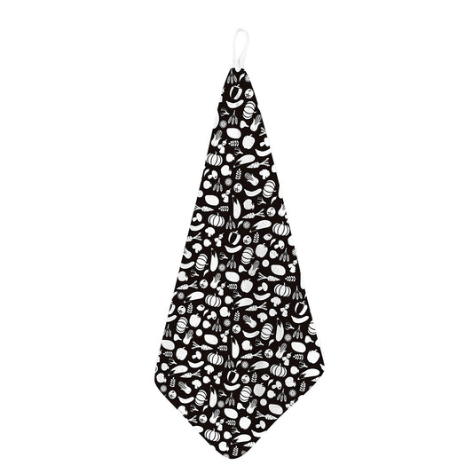 Blue And White Vegan Pattern Print Hand Towel