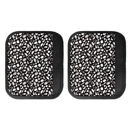 Blue And White Vegan Pattern Print Handle Covers
