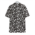 Blue And White Vegan Pattern Print Hawaiian Shirt