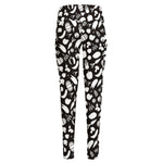 Blue And White Vegan Pattern Print High-Waisted Pocket Leggings