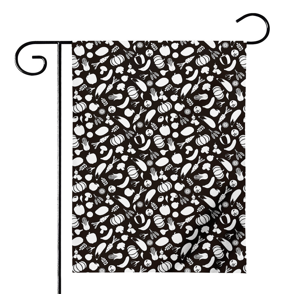 Blue And White Vegan Pattern Print House Flag