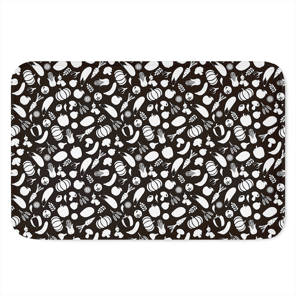 Blue And White Vegan Pattern Print Indoor Door Mat