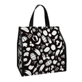 Blue And White Vegan Pattern Print Insulated Lunch Tote