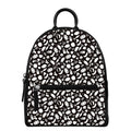 Blue And White Vegan Pattern Print Leather Backpack