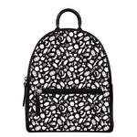 Blue And White Vegan Pattern Print Leather Backpack