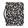 Blue And White Vegan Pattern Print Leather Bible Cover