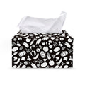 Blue And White Vegan Pattern Print Leather Tissue Box Cover