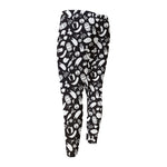 Blue And White Vegan Pattern Print Men's Compression Pants