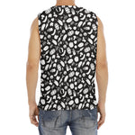 Blue And White Vegan Pattern Print Men's Fitness Tank Top